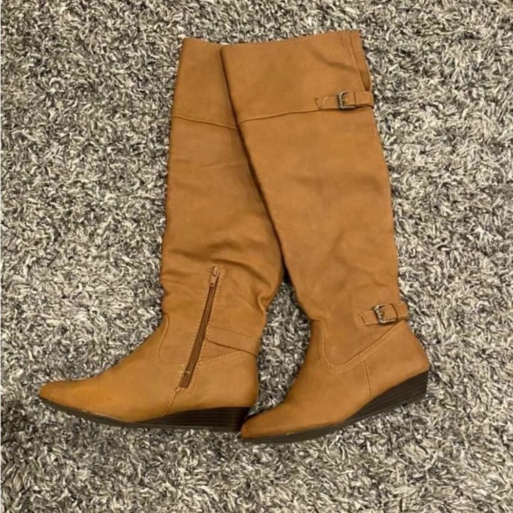 Call It Spring Tan Over the Knee Boots